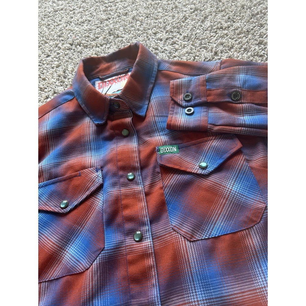 Dixxon Men's Medium Pearl Snap Kaihalulu Bay Long Sleeve Button Down Flannel